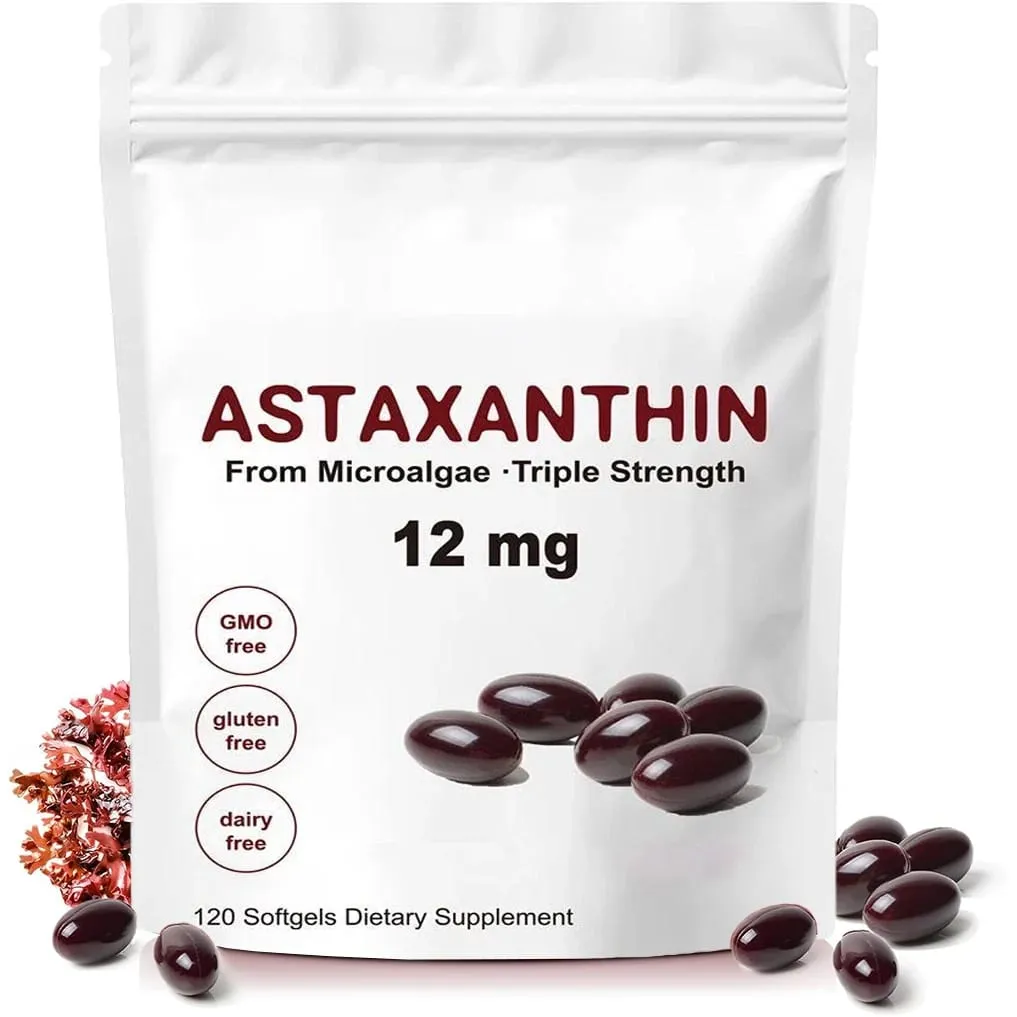 Astaxanthin 12mg 120 Softgels Triple Strength Premium Antioxidant Supplements Support Eye Skin Joint & Immune System Health — image 2