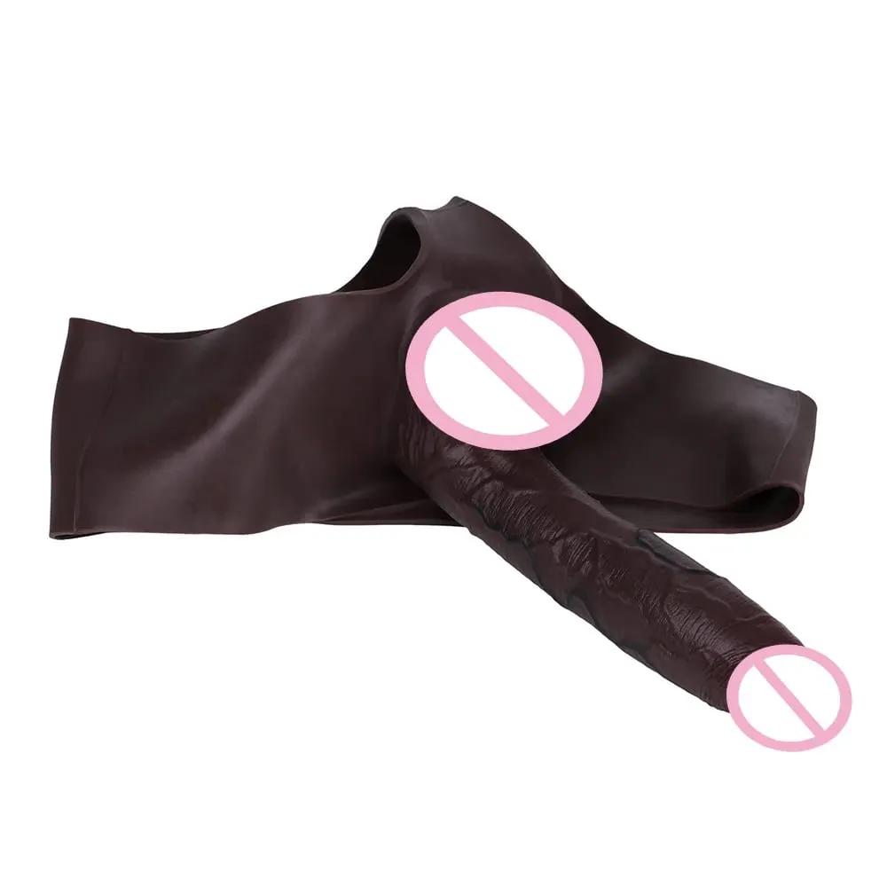 Ultra Realistic Hollow Dildo Panties Silicone Briefs Strapon Penis Extend Sleeve Pants Sex Toys For Men Dick Enlargement