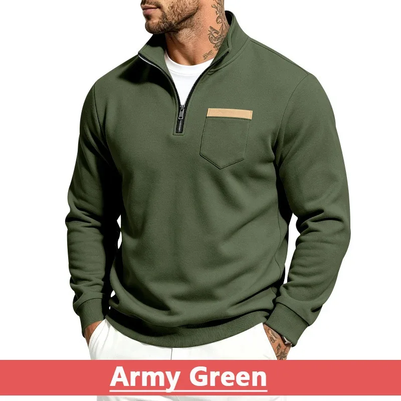 Homens 2026 outono inverno item quente velo forrado gola solta vintage moletom casual commuter moda masculina outerwear diário — image 37