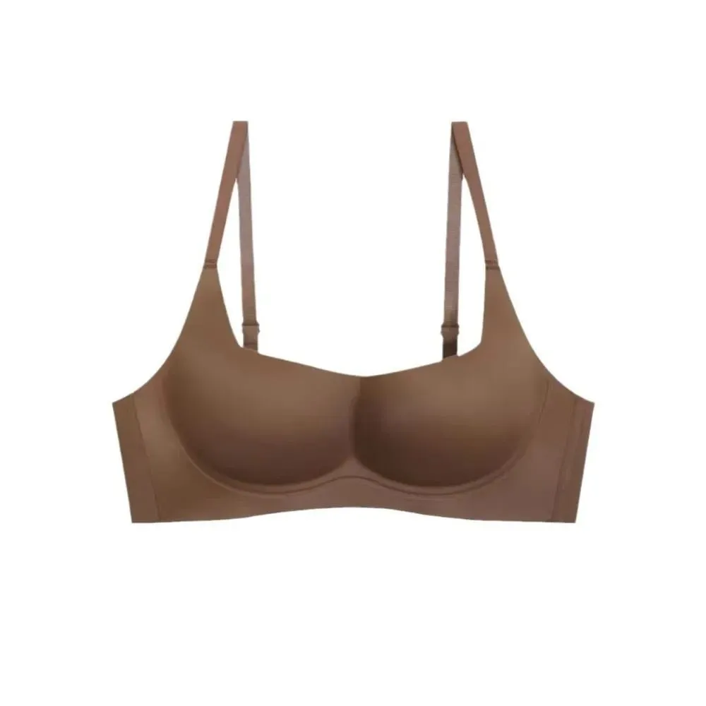 New Anti-sagging Lingerie Bras Solid Color Thin Lingerie Gathered Underwear Breathable Skin-Hugging Push Up Bra For Women