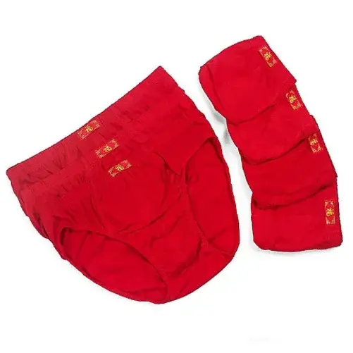 5PCS Men's Full Cotton Underwear Red Triangle & Four - Cornered Shorts na Regalo sa Kasal — image 8