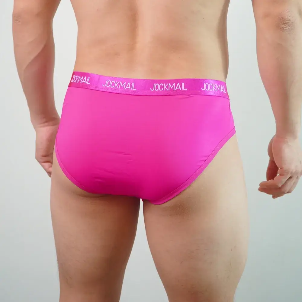 Jockmail Mens Underwear Low Waist Sexy Letter Sports Breathable Summer Ice Silk Briefs Malaking Bag Nylon Solid na Kulay na Panti ng Lalaki — image 16