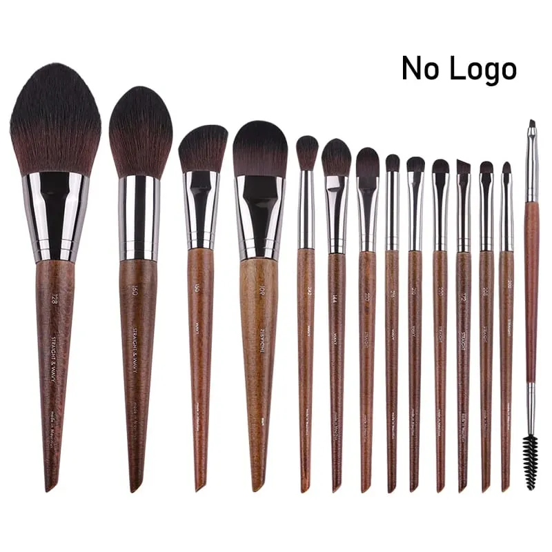Ensemble complet de pinceaux de maquillage pour les yeux en bois naturel, kit de maquillage Pro pour fard à paupières, surligneur, sourcils, lèvres, cils, pratique — image 13