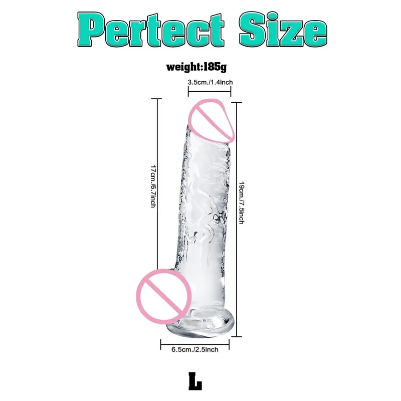 Different Sizes Transparent Soft Jelly Dildo Realistic Fake Dick Penis with Suction Cup G Spot Vagina Massage Sex Toy for Women — image 8