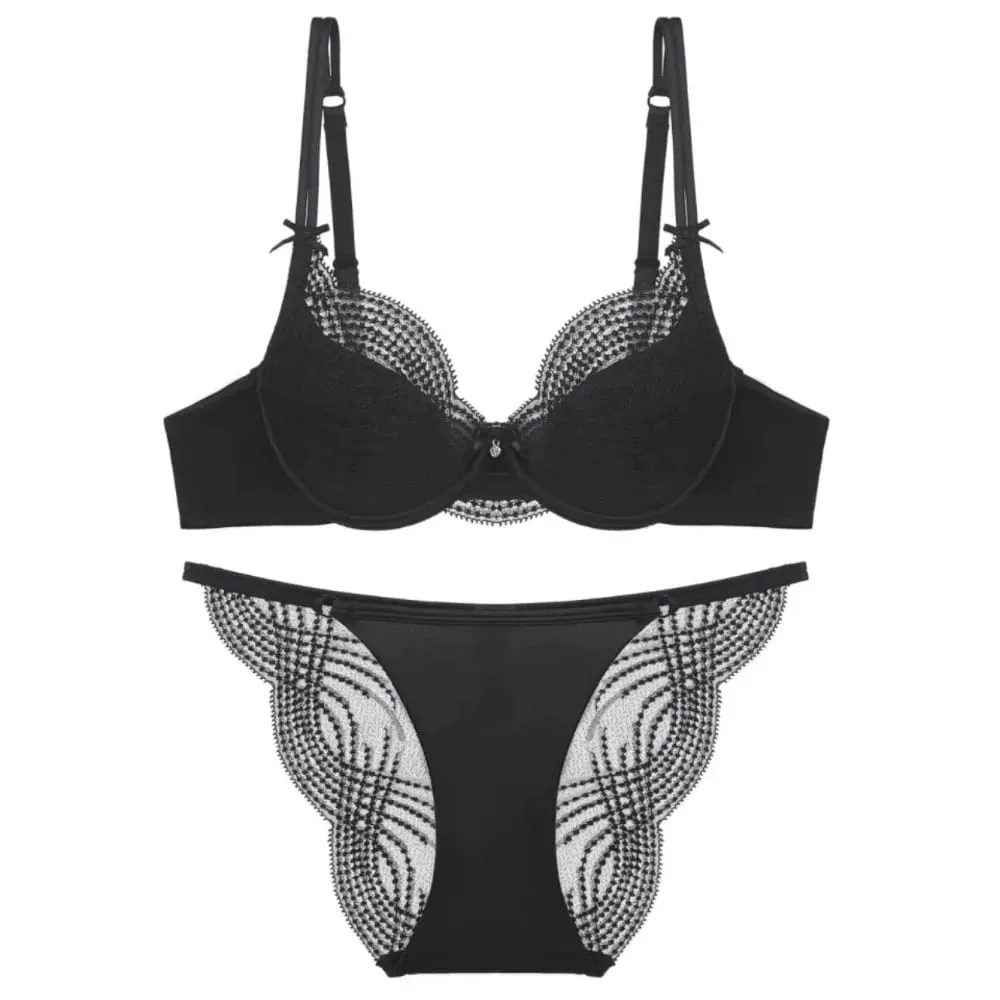 Half Cup Σετ Εσώρουχα Γυναικεία Thin Cup Push Up Μαλακό εσώρουχο σουτιέν Μικρό στήθος Στήριγμα στο πλάι Anti Sag Εσώρουχα 32-38 — image 7