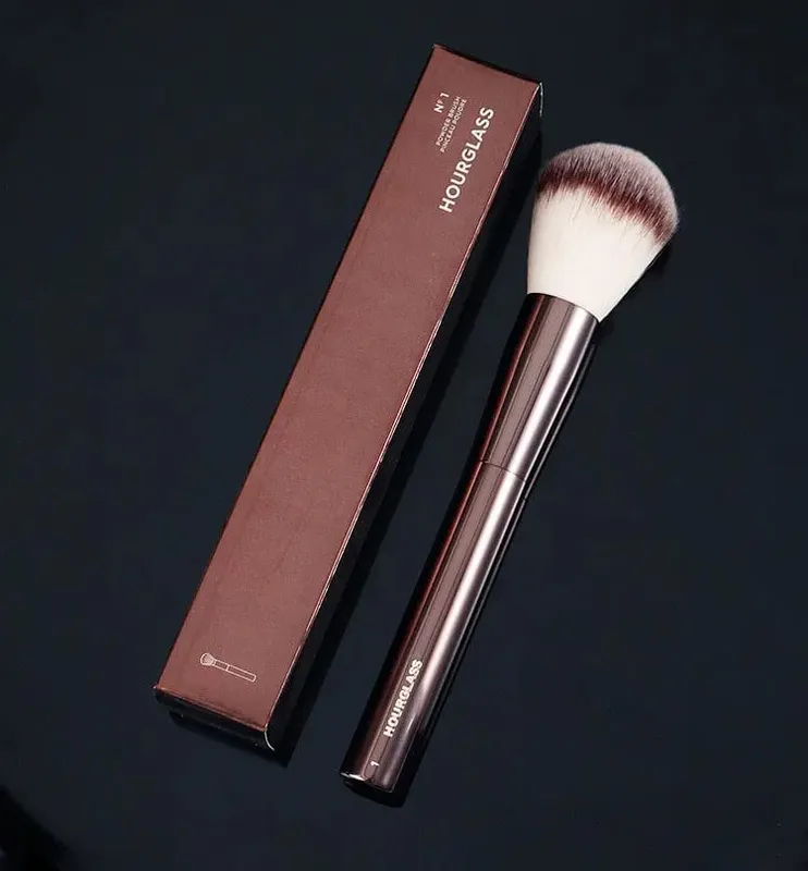 Grands pinceaux de maquillage en poudre, pinceau de maquillage pour Contour, outil cosmétique professionnel exquis, poignée en métal avec boîte, 1 pièce #1