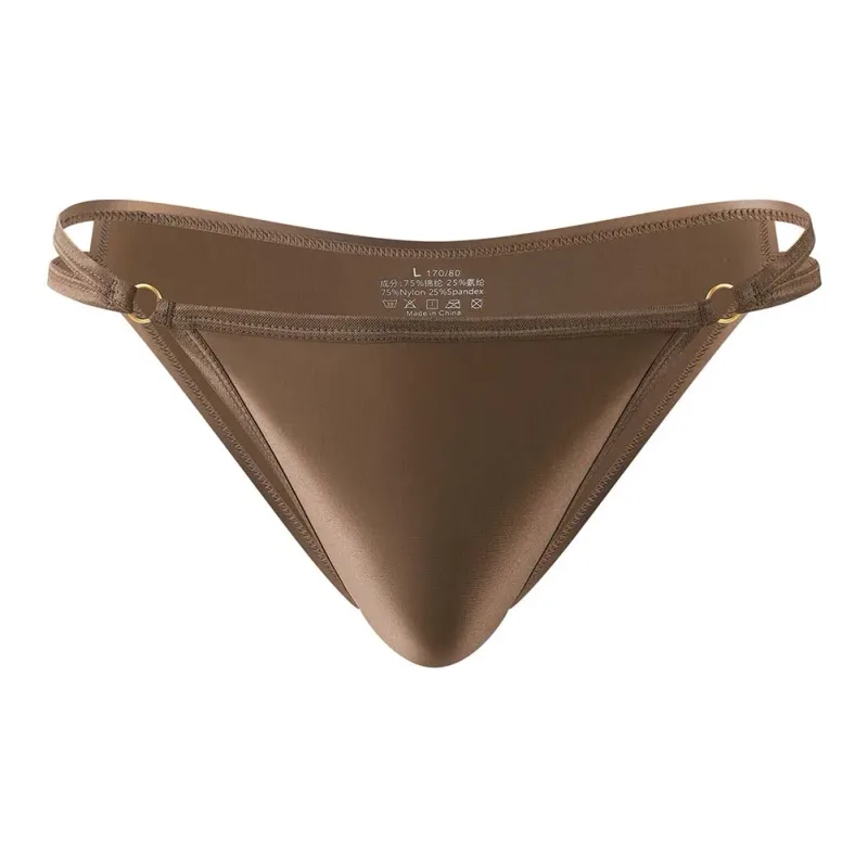 Men's Shiny Satin Low Rise Briefs Half Wrapped Buttocks U Shaped Pouch Comfort Underwear Stretch Fabric Size M 2XL