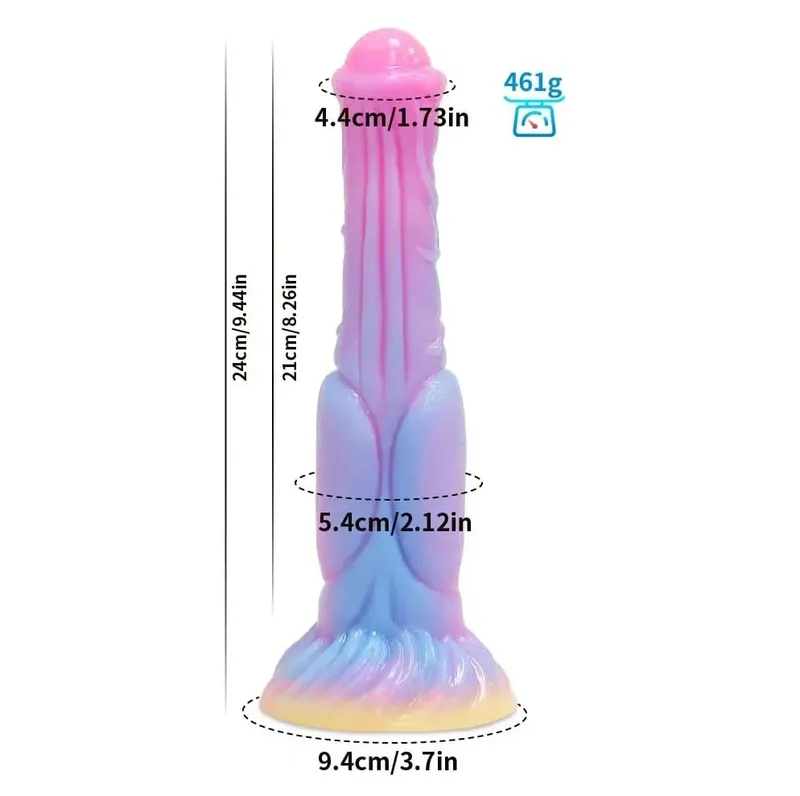 Realistic Night Glowing Anal Plug Luminous Monster Dragon Dildo for Women Men Butt Plug Sexy Dog Shape Sex Toy for Couples