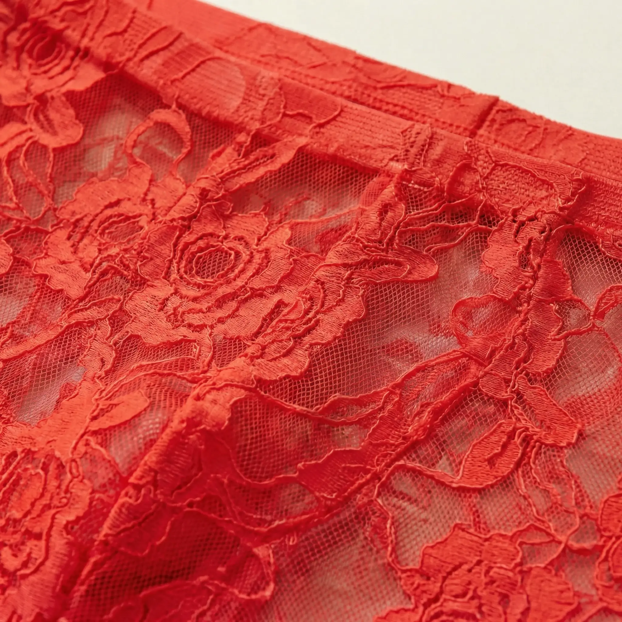 1Pc Men's Fashion New Design Sexy Lace Embroidery, High Elasticity Transparent Lace Flat Corner Underwear, Sexy, Ice Silk — image 10