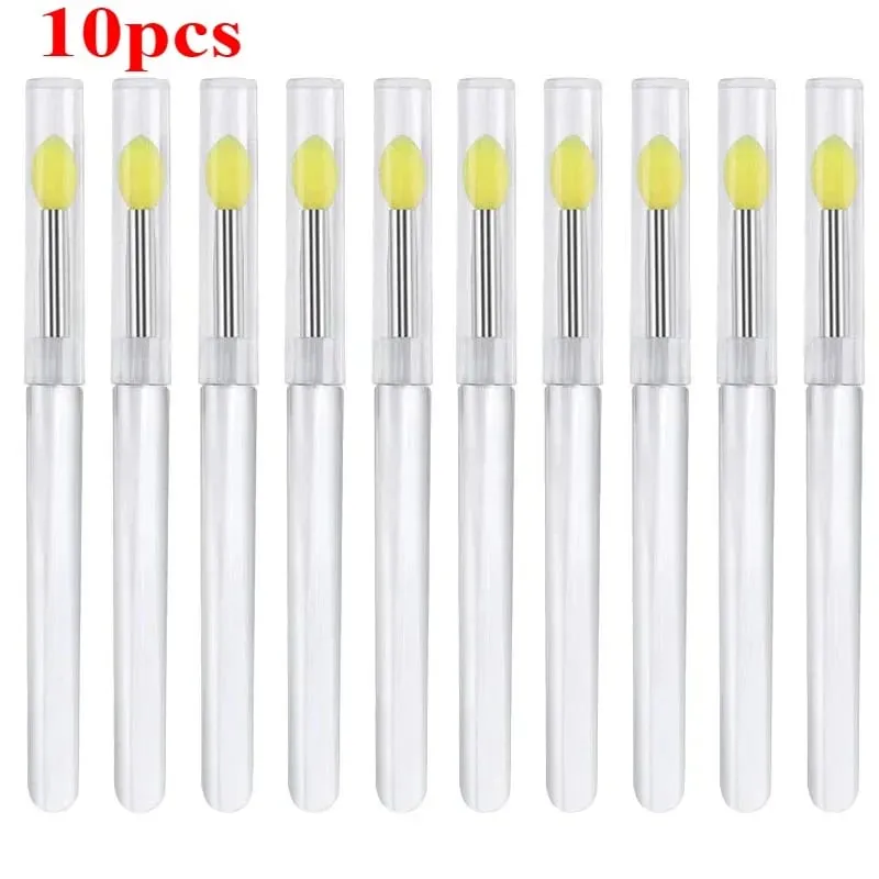 3/5/10Pcs Soft Silicone Lipstick Brush Lip Stick Applicator Portable Clear Handle Clean Microbrush Lipgloss Beauty Tool — image 20