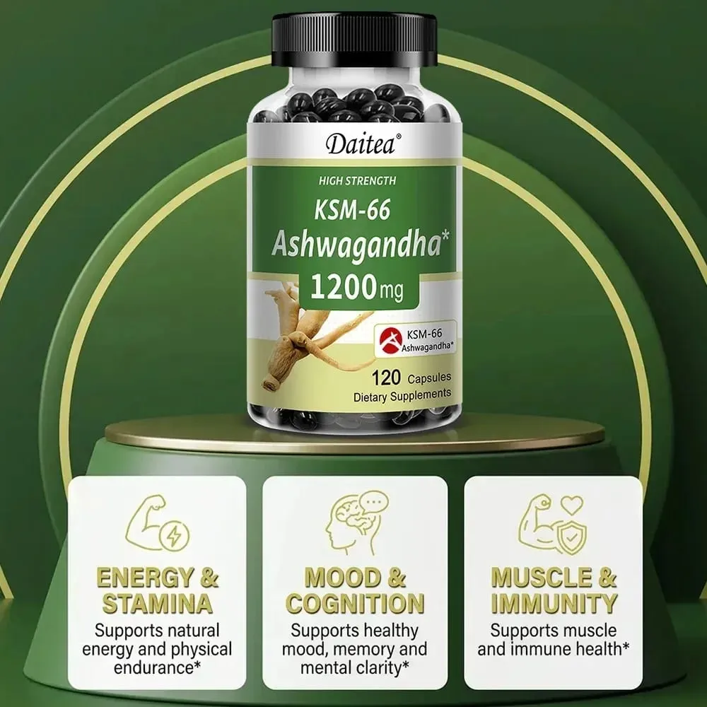 Organic KSM-66 Ashwagandha Root Extract Stress Relief Mood Support & Natural Immune Boost Sleep Health