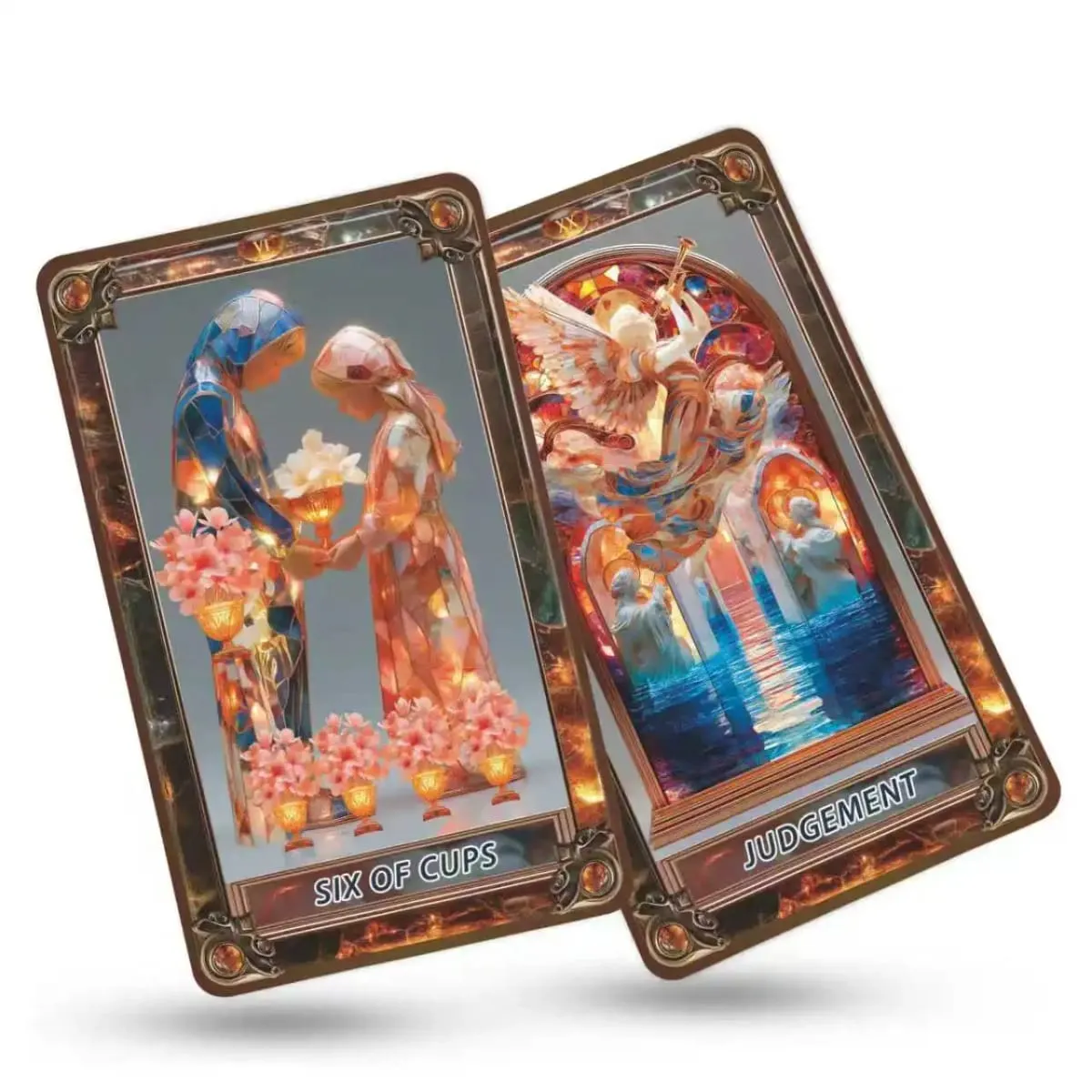 Amber Glass Tarot Cards Deck 78 Card Unique Tarot Deck με οδηγό για αρχάριους και έμπειρους αναγνώστες Daily Insight Divi — image 4