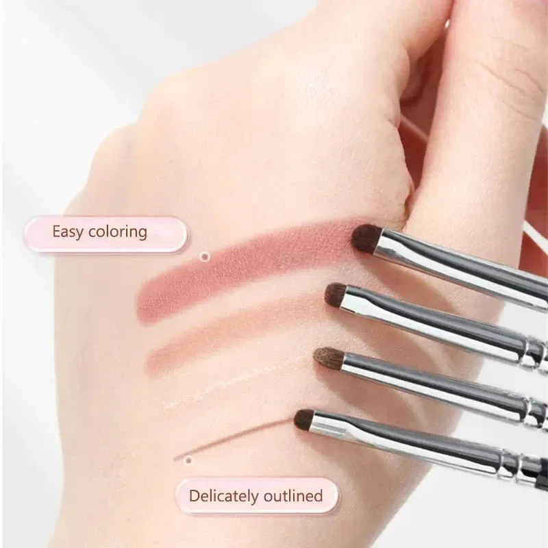 Ensemble de pinceaux de maquillage pour fard à paupières, poils de cheval doux, surligneur de paupières, ver à soie couché, outils de maquillage pour les yeux, 2/4 pièces