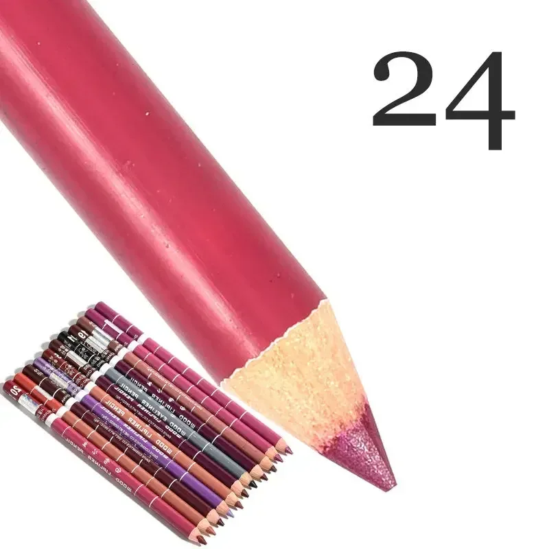 28Color Antifouling Lip Liner Professzionális rúzstoll Precise Waterproof Lip Outline Ceruza ajak smink Tartós szemceruza Krémes — image 33