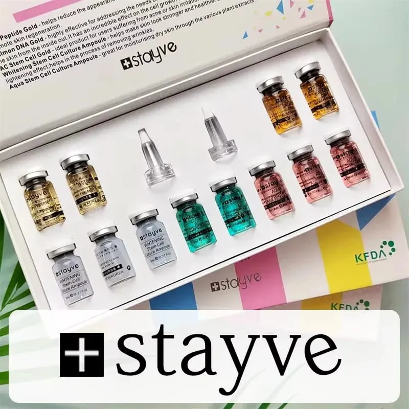 סלמון DNA/פפטיד קוריאה Stayve מקורי 8 מ"ל ערכת איפור BB Cream Glow זוהר Hyaluronic Serum Ampoule Foundation Skin Care Beauty