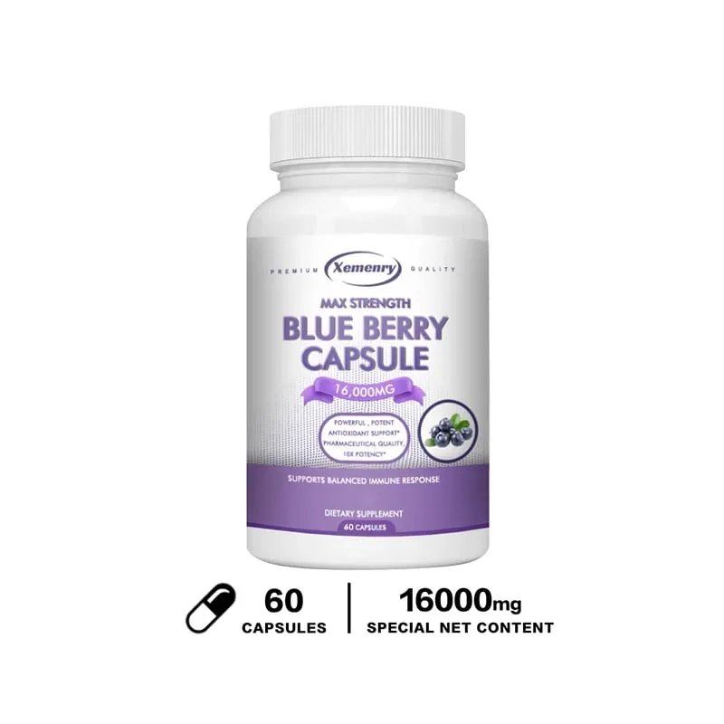 Blueberry Extract Supplement 16000mg 120 Capsules - Non-GMO — image 9