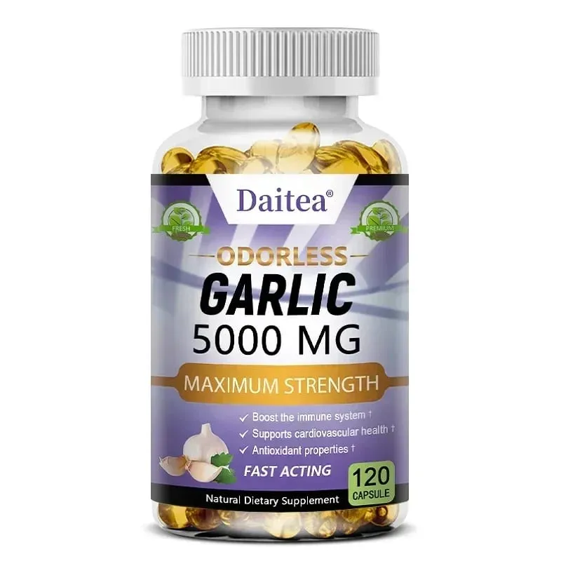 Garlic Extract Capsules 5000mg Balance Cholesterol Help Immunity Heart Health Detoxification Cleansing