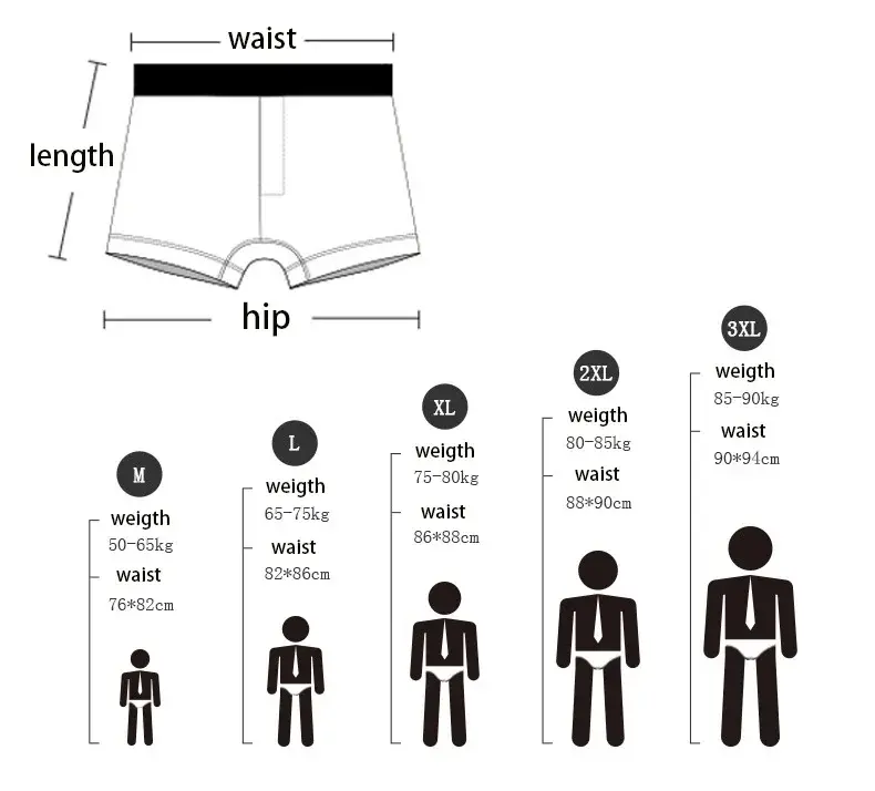 1st män boxershorts i bomull Trosor Underkläder3 färger L XL 2XL 3XL Mjukt brevbälte Andas Mjukt Mode Sport