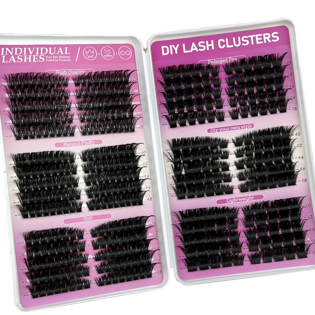 Fluffy Cluster Lashes 3 IN 1 Lash Clusters Extension Cat Eye Lashes&Bottom Lashes Mixed Tray Individual Eyelashes — image 3