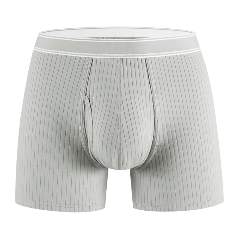 3PCS/Pack 100% Cotton Solid Striped Man Undrewear Lengthen Breathable Fitness Boxers Hombre Crotch Side Opening Men's Underpants — image 21