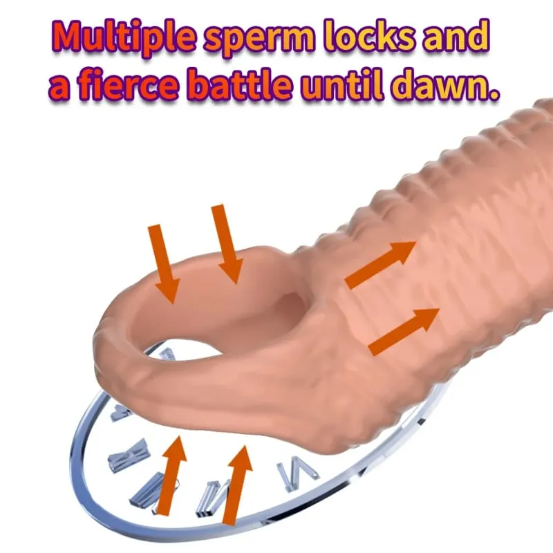 Penis Extender Condom Silicone Reusable Penis Sleeve Glans Enlarger Delay Ejaculation Cockring Adult Sex Toys For Men Couples — image 4