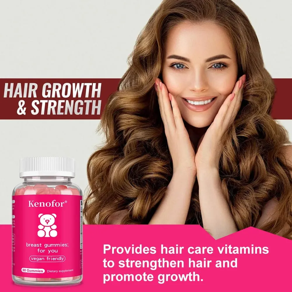 Breast Gummies for Women's Breast Development Breast Care Supports Hair Growth and Strength