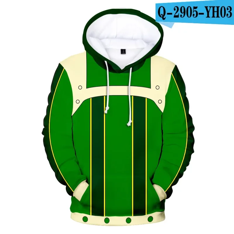 My Hero Academia Midoriya Izuku All Might Cosplay Costume School Uniform Boku No Hero Academia 3D Print Mens Hoodies Sweatshirts — image 8