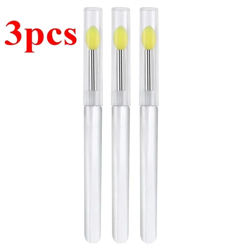 3/5/10Pcs Soft Silicone Lipstick Brush Lip Stick Applicator Portable Clear Handle Clean Microbrush Lipgloss Beauty Tool — image 21