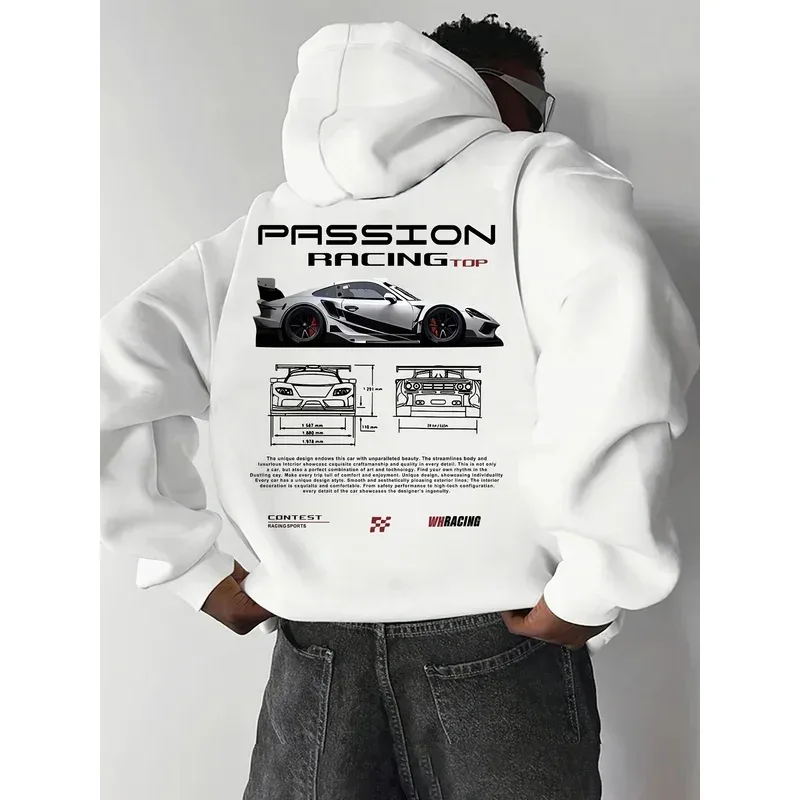 Kaswal na hoodie alphabet print ng lalaki na maluwag na fit - Bahrain streetwear 22ss men clothing hoodies hoodie men one piece haikyuu — image 3