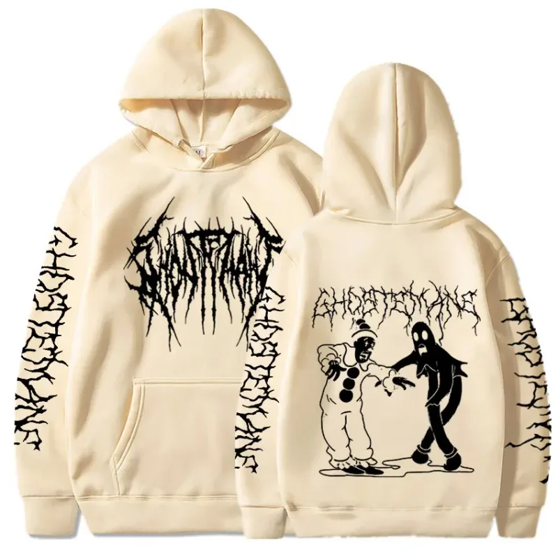 Ghostemane moletom com capuz estampa dupla face, moda masculina hip hop metal rock gótico oversized moletom agasalho streetwear — image 20