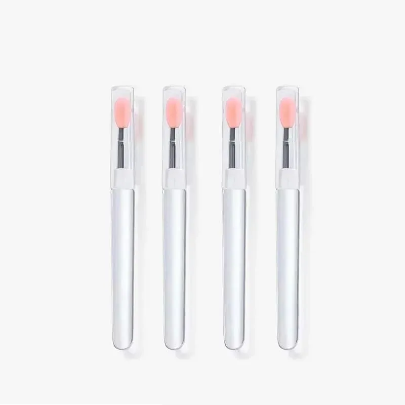 1/2/3/4pcs Portable Silicone Lip Brush With Cover Soft Multifunctional Lip Balm Applicator Lipstick Lipgloss Makeup Brushes — image 18
