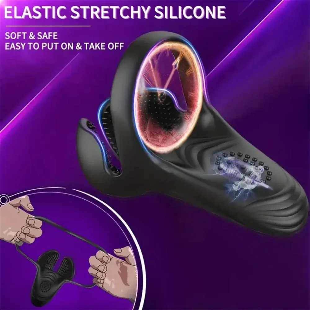 Penis Cock Ring Vibrátor férfiaknak Vezeték nélküli herestimulátor Férfi Távirányító Glans Masszírozó Maszturbátor Szexjáték Férfiak 18+ — image 3