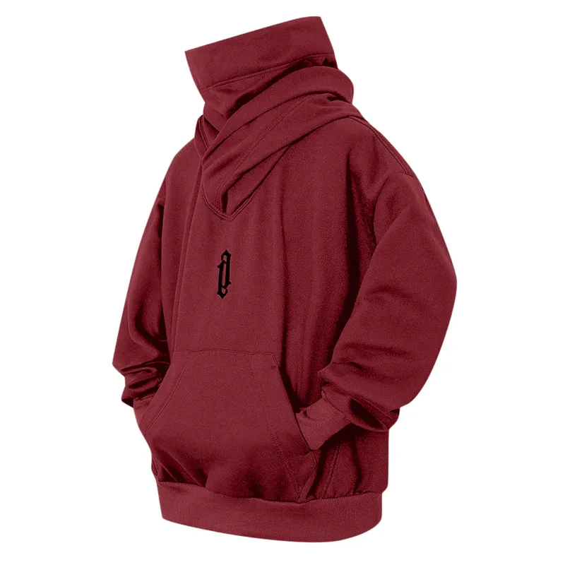 Moletom de gola alta bordado oversized y2k masculino feminino com capuz japonês ninja hoodies outono hip hop velo bolso streetwear — image 4