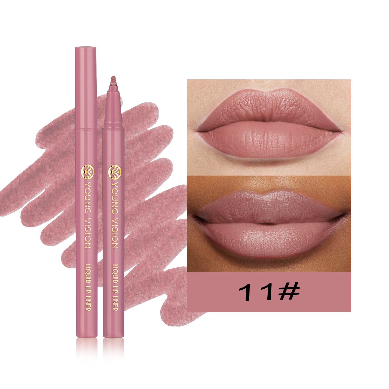 12 color matte liquid lipliner sponge gourd head fog surface bare color waterproof lip glaze red pen — image 12
