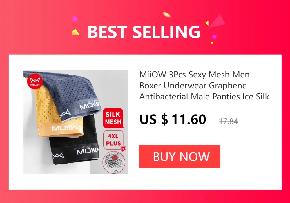 Miiow sexy men boxer shorts roupa interior malha respirável de seda gelo calcinha masculina lingerie cuecas boxershorts plus size L-4XL 2022 — image 2