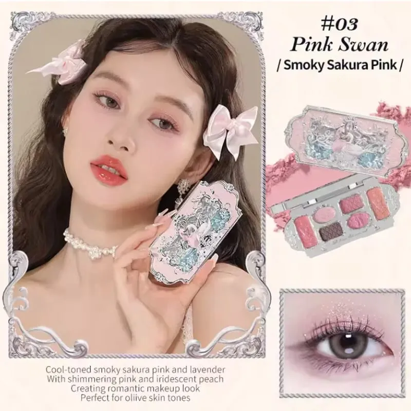 Flower Knows Moonlight Mermaid Series Glitter Eyeshadow Palette High Pigment Shell Κοσμήματα Blush Σετ πινέλου μακιγιάζ Ματ φινίρισμα — image 5