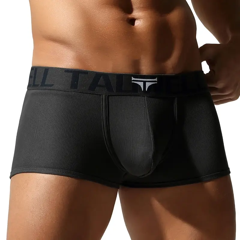 Roupa íntima masculina, shorts boxer de alta qualidade, cor sólida, alta elasticidade, ajuste fino, respirável — image 11