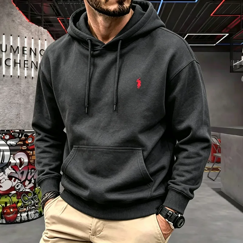 High-end na panlalaking hooded long-sleeved 2026 taglagas-taglamig maluho fashionable horse embroidery golf top casual hoodie panlalaking damit — image 5