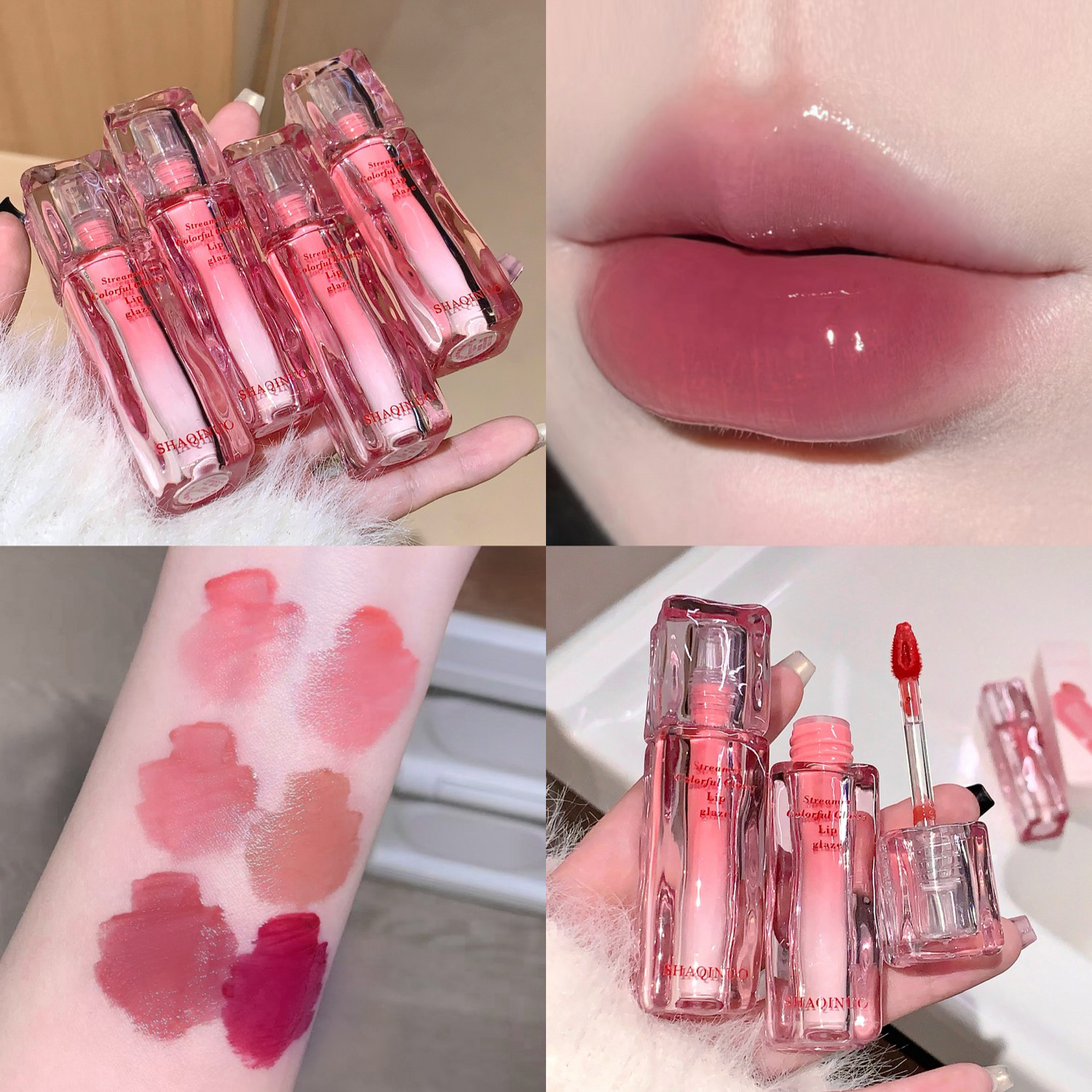 Water Gloss Lip Glaze Mirror Moisturizing Plump Non-stick Cup Jelly Transparent Liquid Lipstick Long-Lasting Tint Oil Lip Makeup — image 3