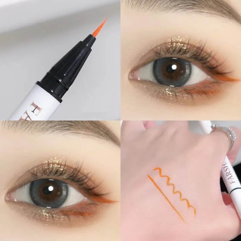 Liquid Matte Turquoise Eyeliner Ultra Fine Black White Eyeliner Waterproof Easy To Color Rainbow Colorful Eye Liner Eyes Makeup