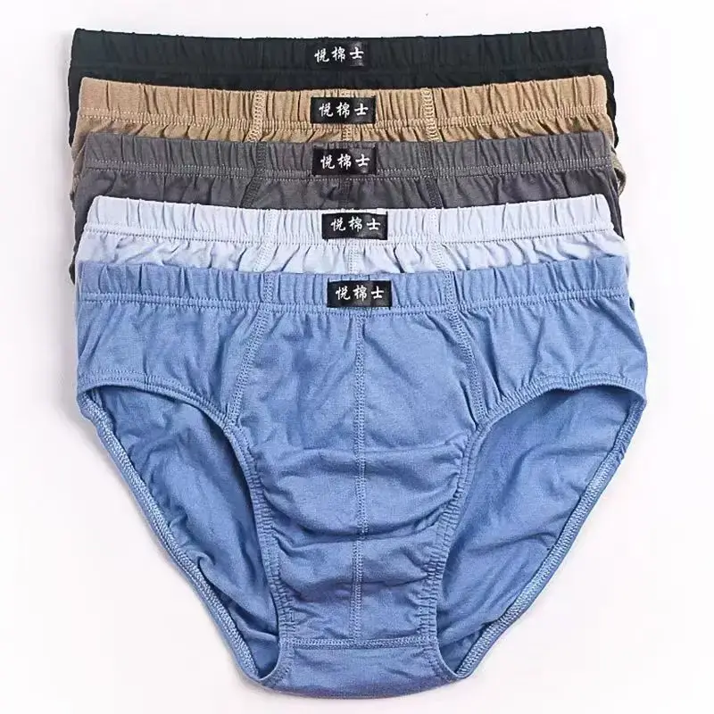 5 pçs/lote 100% algodão cuecas para homens cuecas masculinas calcinha calcinha shorts sexy cuecas xl 2xl 3xl 4xl 5xl 6xl