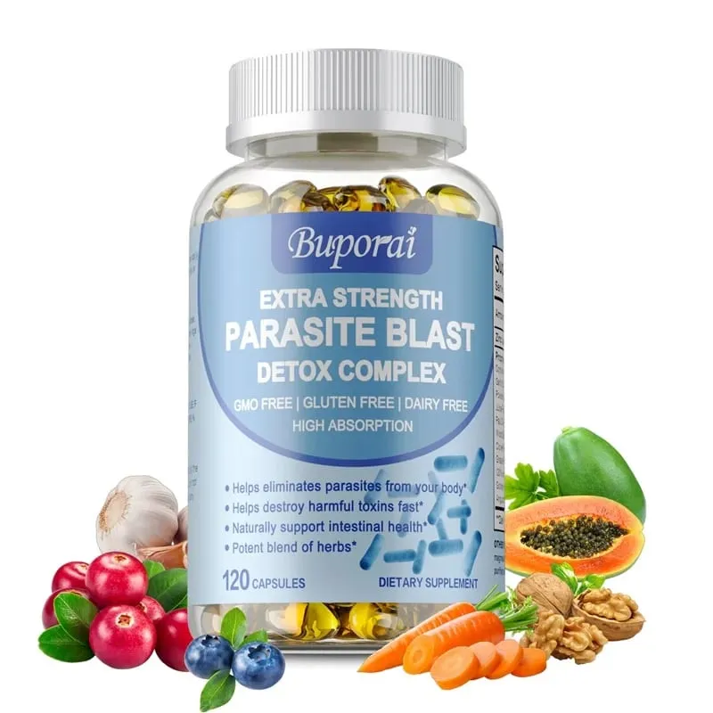 Parasite Blast Detox Complex – Támogatja a bélrendszer egészségét Eltünteti a parazitákat Elősegíti az anyagcserét és erősíti az immunitást — image 1