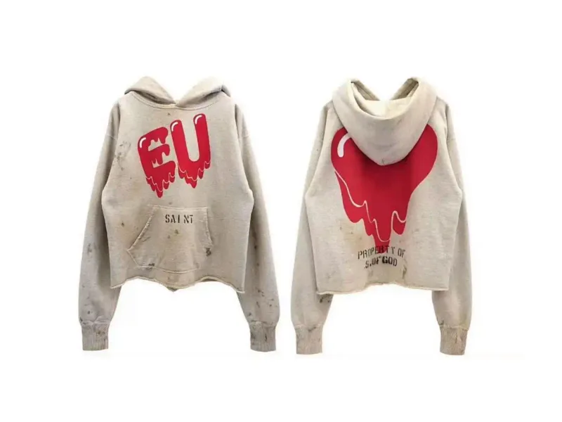 24FW SAINT Vintage Angel Printed Distressed Women Men Hooded Sweatshirt Hoodies Oversized Men Casual Cotton Pullover Hoodie — image 58