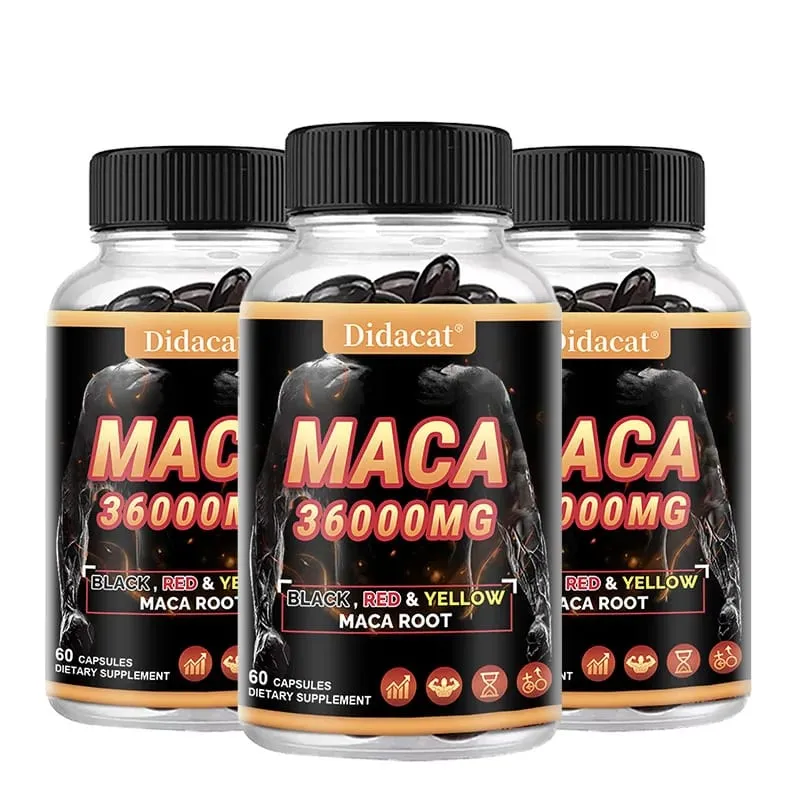 Organic Maca gyökérpor kapszula fekete + piros + sárga maca gyökér kivonattal férfiaknak és nőknek - 120 kapszula — image 11