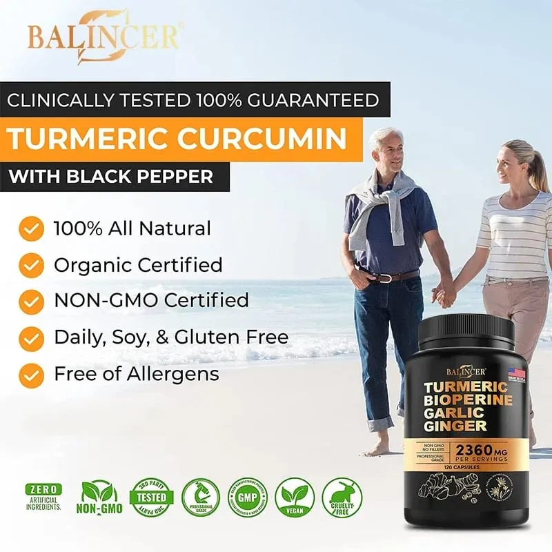 Turmeric Curcumin with Black Pepper for Optimal Absorption Best Vegan Joint Support Supplement