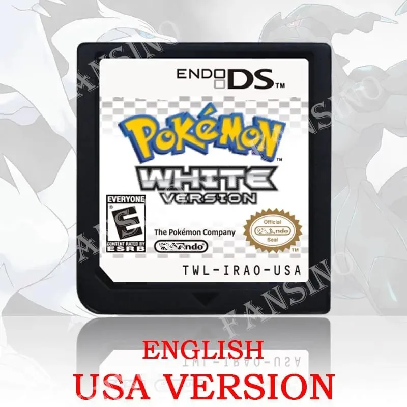 (USA EUR AUS) Pokemon Black White 1/2 Έκδοση Υψηλής Ποιότητας Αυθεντικό 1:1 Replica DS Video Game Cartridge For DS 2DS 3DS Console