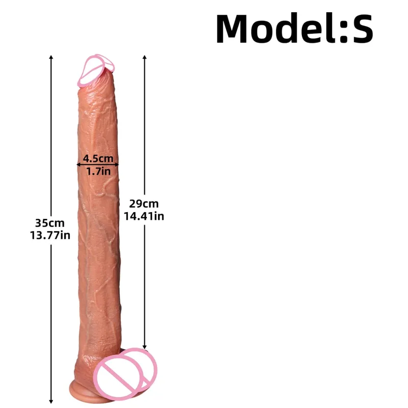 Super Long Realistic Dildos Butt Plug Μαλακό πέος σιλικόνης για ενήλικες Βεντούζα Παιχνίδια σεξ για γυναίκες άνδρες Πρωκτικό μασάζ κόλπου