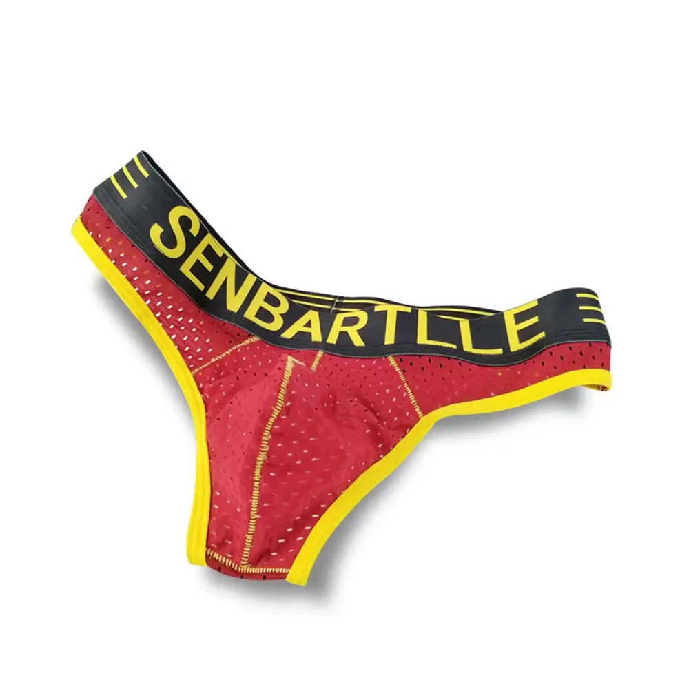 Panlalaking Kasuotang Panloob Mens Sexy Breathable Panties Letter Printed Low Waist Big U Pouch Panlalaki Briefs Mesh High Elastic Underpants Thong — image 8