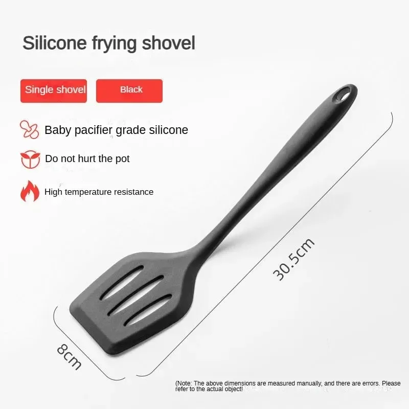 1 /7 részes szilikon konyhai edénykészlet - tapadásmentes, spatula kanál szkimmer tésztacsipesz és egyebek főzéshez és sütéshez — image 12