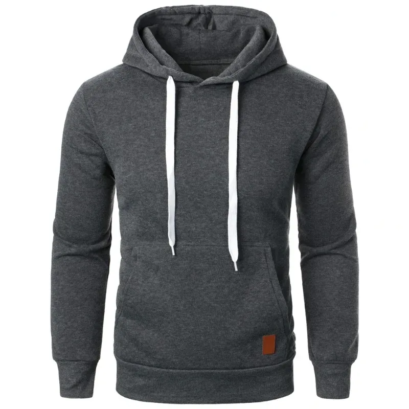 Mga Mens Casual Hooded Collar Drawstring Hoodies Sweatshirts Long Sleeve Shirts Outdoor Streetwear Solid Color Lightweight Pullover — image 8